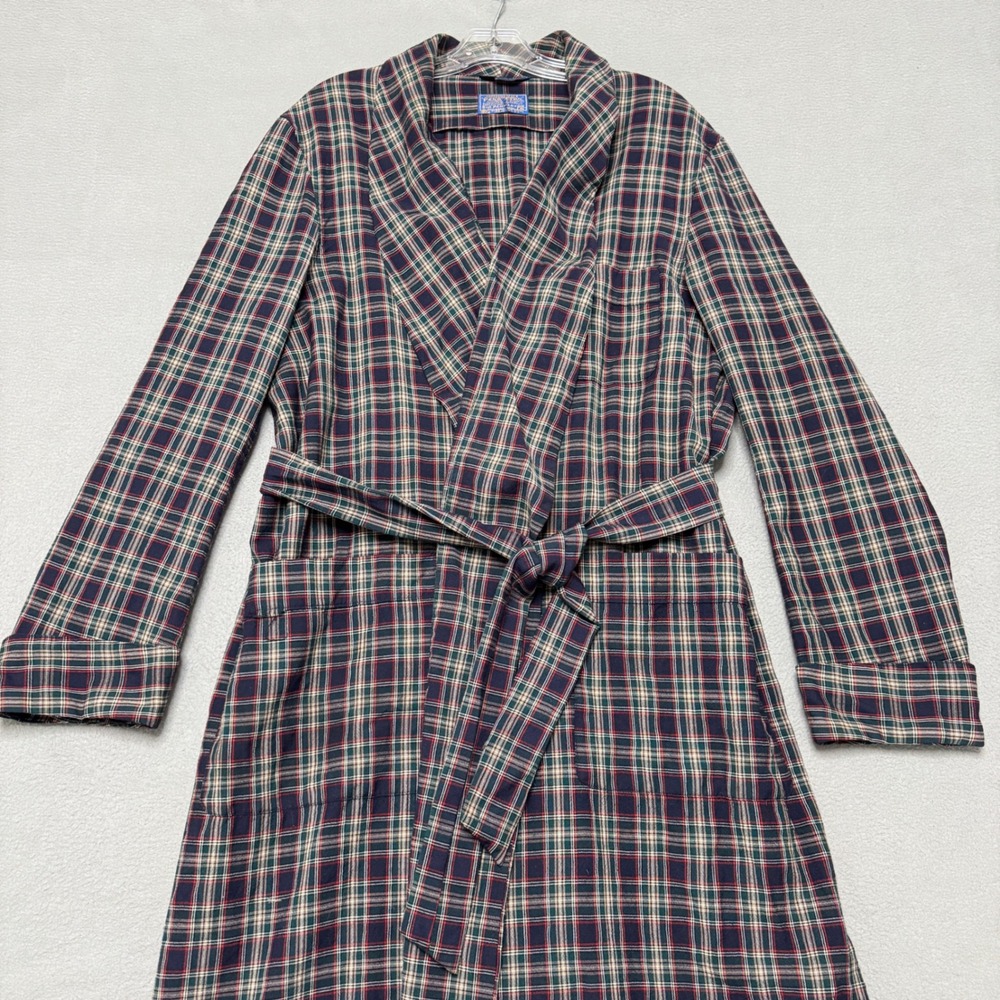 Pendleton Robe Men XL Multicolor Plaid Wool Vintage Loungewear Belted Shawl Neck